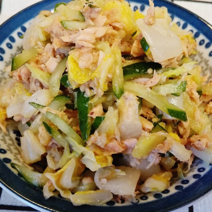 【作り置き】レンチンで!白菜ときゅうりの中華サラダ